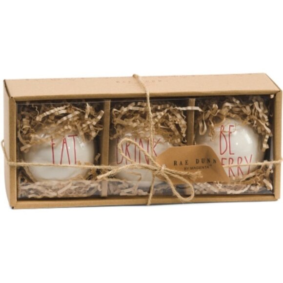 Rae Dunn Other - Rare Rae Dunn Magenta Christmas Holiday Ornament Set